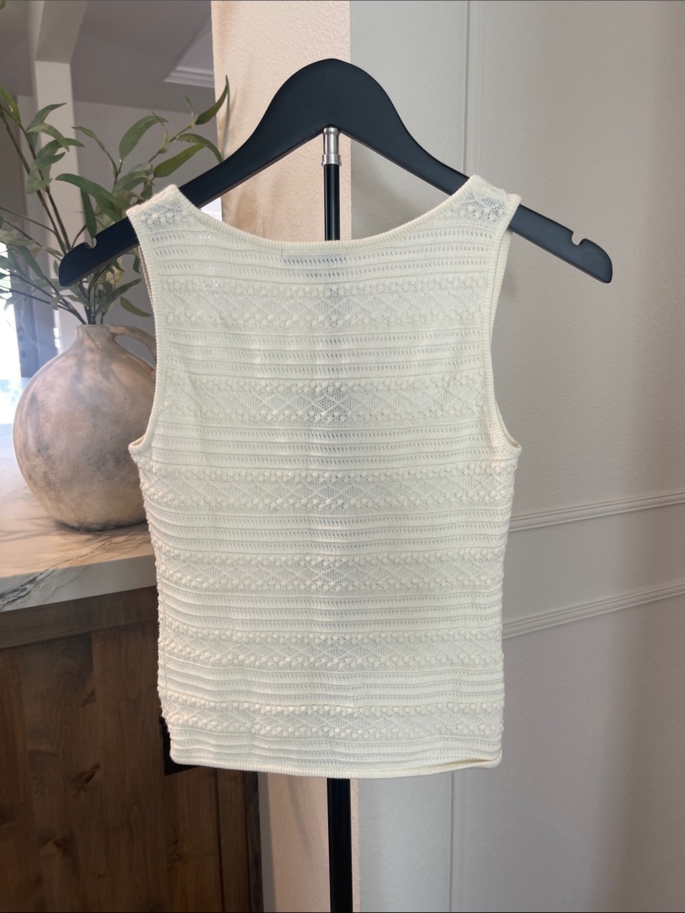 PAIGE Cream Knit Scoop Neck Tank - Picture 2 of 7